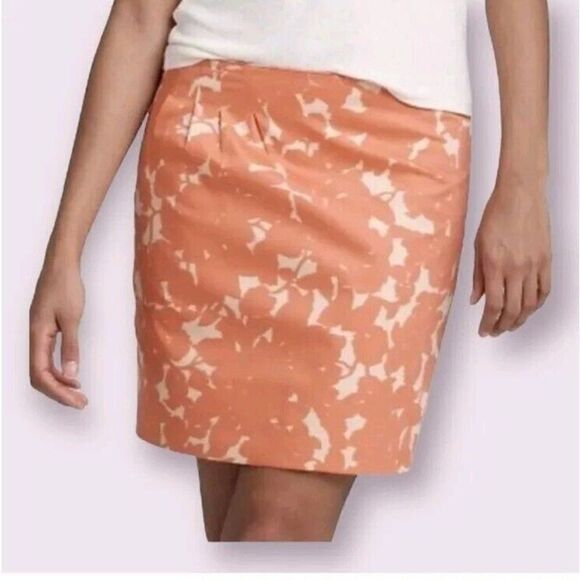 J.Crew Peach Misted Gladiolia Print Mini Skirt Size 6 - Picture 1 of 5